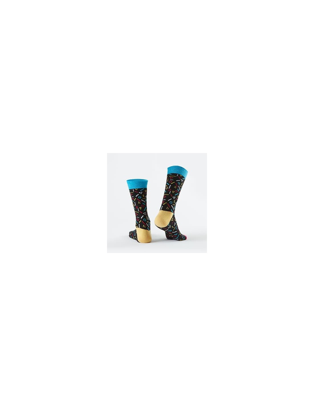 Black men\'s socks with geometric figures SM10 - Online store - Boutique